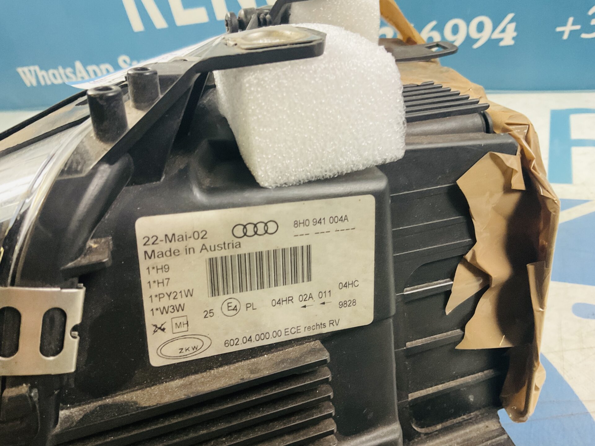 Koplamp Audi A4 8H Cabrio 8H0941004A H7 Rechts 2 B3A 8239 Renoir Parts